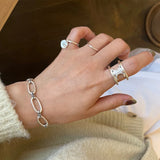925 Sterling Silver Punk Rock Chain Bracelet Hiphop Jewelry
