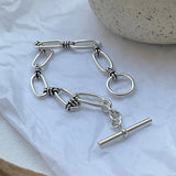 925 Sterling Silver Punk Rock Chain Bracelet Hiphop Jewelry