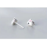 925 Sterling Silver Rabbit Stud Earrings For Women