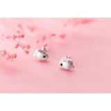 925 Sterling Silver Rabbit Stud Earrings For Women
