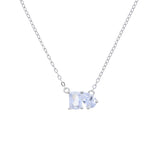 925 Silver Tear Drop Charm Necklace CZ Chain Link Choker