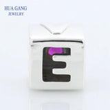 925 Silver Red & Clear CZ Love Dice Charm Beads Fits Bracelet