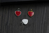 925 Silver Red Heart Charm Gold/Silver Pendant DIY Jewelry Findings