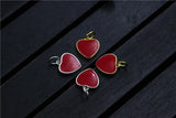 925 Silver Red Heart Charm Gold/Silver Pendant DIY Jewelry Findings