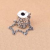 925 Silver Flowers Safety Chain Stopper Charm Bracelet Jewelry