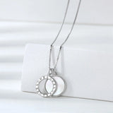 925 Silver Roman Numeral Round Pendant Necklace