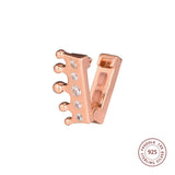 925 Sterling Silver CZ Crown Clip Charm Bead for Bracelet DIY Gift