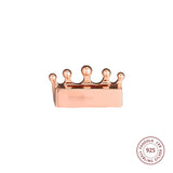 925 Sterling Silver CZ Crown Clip Charm Bead for Bracelet DIY Gift