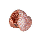 925 Silver Rose Pave Heart Clip Bead for Bracelets