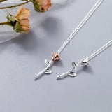 925 Silver Rose Flower Pendant Short Chain Necklace Women Charm Jewelry