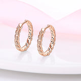 925 Silver CZ Hoop Earrings Heart Geometric Design