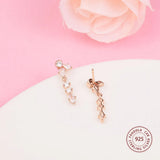 925 Silver Rose Sparkling Herbarium Cluster Drop Earrings