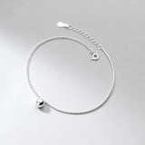 925 Silver Round Beads Anklets Bracelets Women's Foot Jewelry Chain