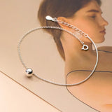 925 Silver Round Beads Anklets Bracelets Women's Foot Jewelry Chain