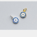 925 Sterling Silver Round Charms Zircon Pendants DIY Jewelry Making