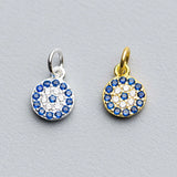 925 Sterling Silver Round Charms Zircon Pendants DIY Jewelry Making