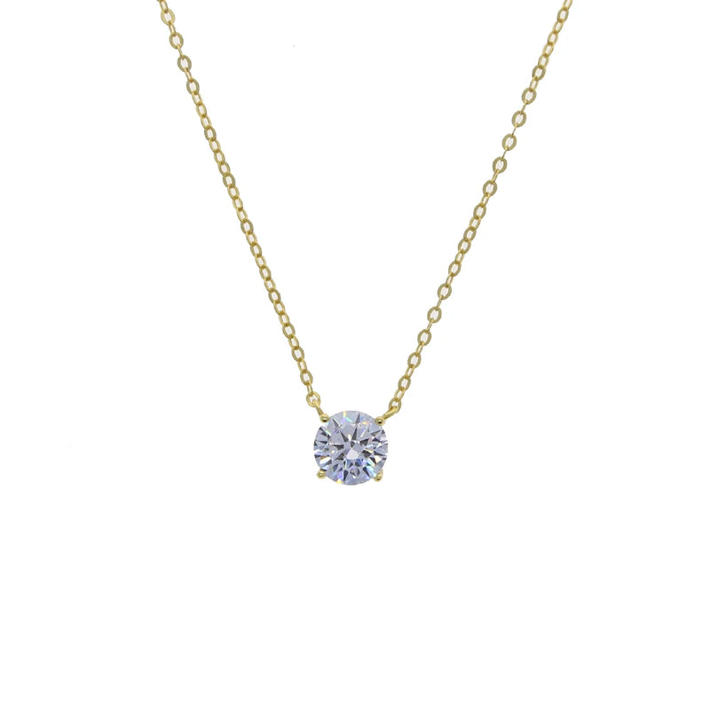 925 Silver Heart CZ Paved Geometric Necklace