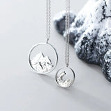925 Sterling Silver Mountain Pendant Necklace for Women