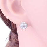925 Sterling Silver Zirconia Stone Stud Earrings for Baby Women