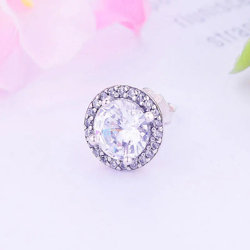 925 Sterling Silver Zirconia Stone Stud Earrings for Baby Women