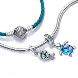 925 Silver Sea Turtle Starfish Dolphin Charm Pendant DIY Jewelry