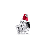 925 Silver Seated Santa & Present Charms Beads