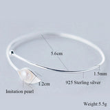 925 Sterling Silver Calla Flower Bracelet Bangle for Women