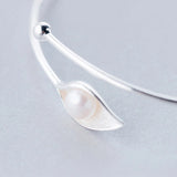 925 Sterling Silver Calla Flower Bracelet Bangle for Women