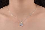 925 Silver Crystal Cherry Blossoms Flower Pendant Necklace