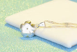 925 Silver Crystal Cherry Blossoms Flower Pendant Necklace