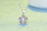 925 Silver Crystal Cherry Blossoms Flower Pendant Necklace