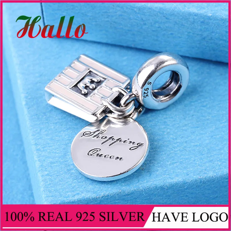 925 Sterling Silver Shopping Queen Dangle Charm for Bracelet