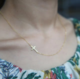 925 Silver Siedway Cross Necklace Thin Chain Classic Chain Jewelry