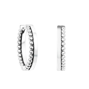 925 Sterling Silver Signature Logo Hoop Earrings