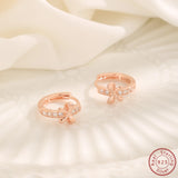 925 Sterling Silver High Light Rose Bow Earrings