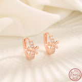 925 Sterling Silver High Light Rose Bow Earrings