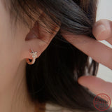 925 Sterling Silver High Light Rose Bow Earrings