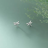 925 Silver Dragonfly Stud Earrings for Students