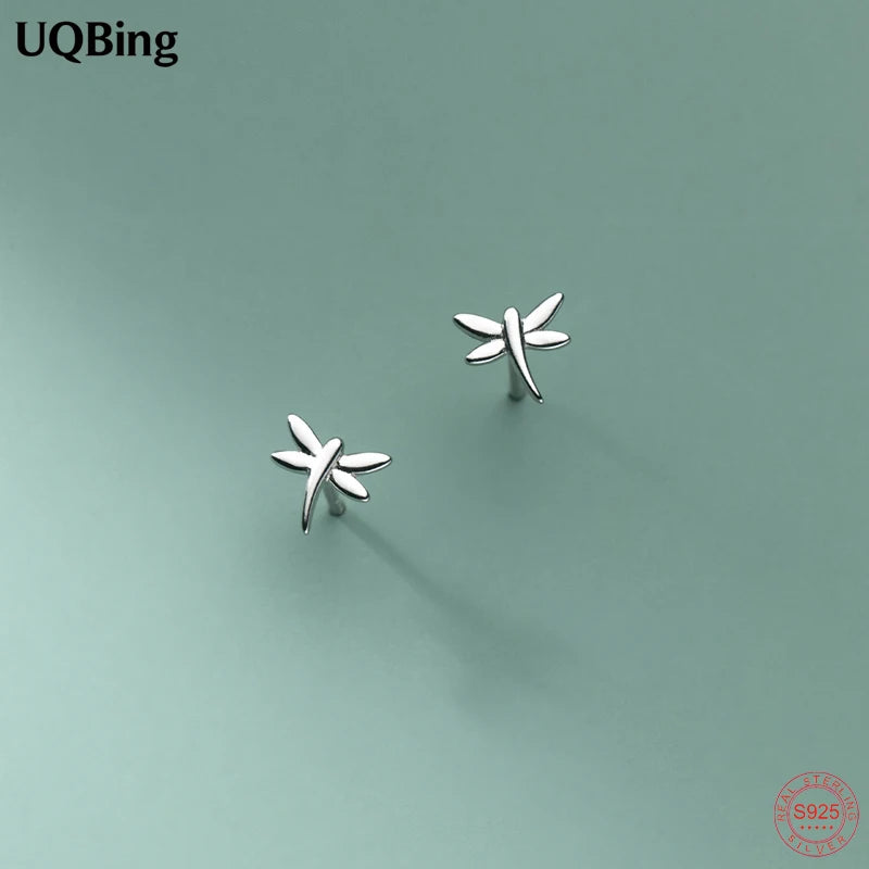 925 Silver Dragonfly Stud Earrings for Students
