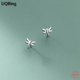 925 Silver Dragonfly Stud Earrings for Students