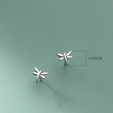 925 Silver Dragonfly Stud Earrings for Students