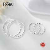 925 Silver Round Hoop Earrings 1.5mm Big for Women Party Wedding