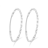 925 Silver Round Hoop Earrings 1.5mm Big for Women Party Wedding