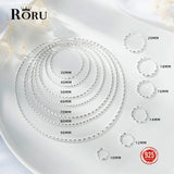 925 Silver Round Hoop Earrings 1.5mm Big for Women Party Wedding