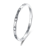 925 Silver Thin Line Curve Wave Smooth Ring Vintage Rings Rice Word