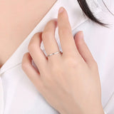 925 Silver Thin Line Curve Wave Smooth Ring Vintage Rings Rice Word