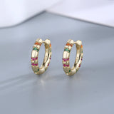 925 Silver Rainbow Hoop Earrings Ethnic Women Party Jewelry