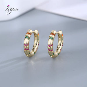 925 Silver Rainbow Hoop Earrings Ethnic Women Party Jewelry