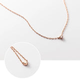 925 Silver 3mm CZ Charm Necklace for Women