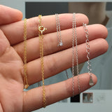 925 Silver 3mm CZ Charm Necklace for Women